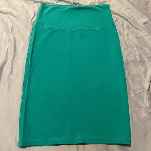 Express | Tiffany Blue Teal Form Fitting Fold Over Pencil Skirt Women’s  Sz XS - Picture 1 of 3